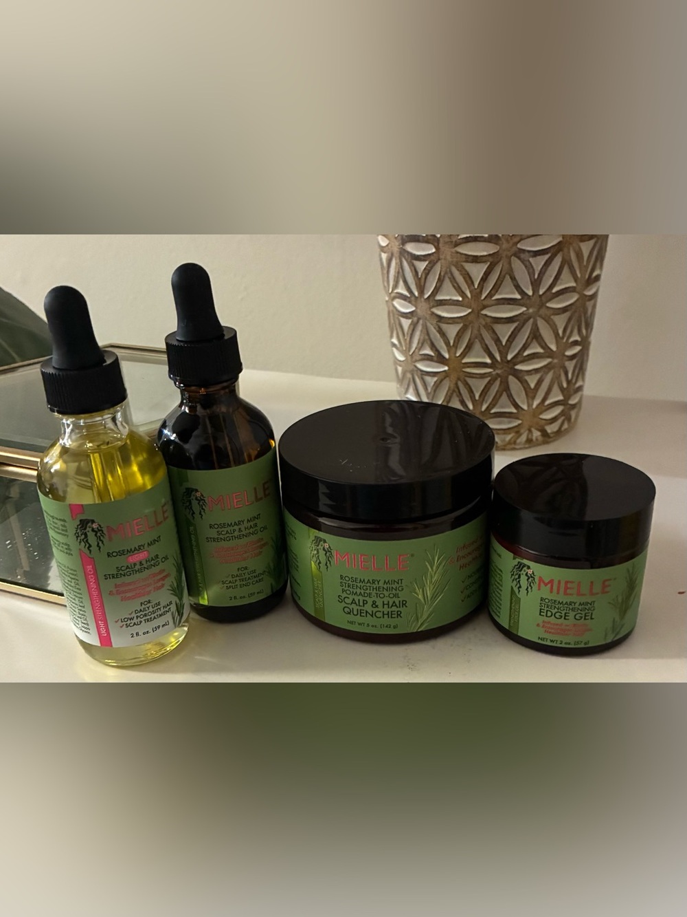 Mielle Rosemary Mint Hair Growth Bundle 4pc NEW